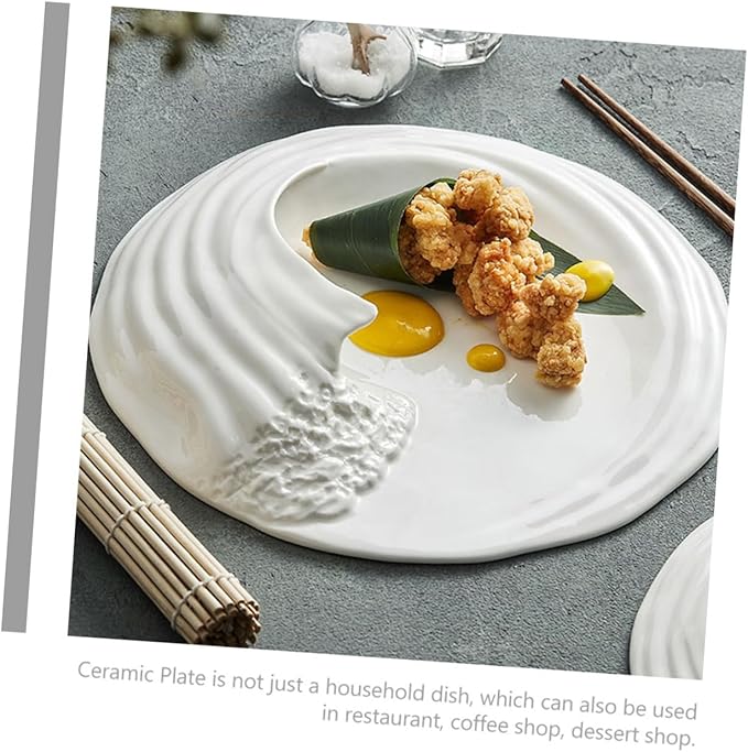 ABOOFAN Ceramic Food Plate for Appetizers 10-inch Cold Dish Serving Platter Western Style Porcelain Tray for Fruits and Snacks for Parties and Home Dining