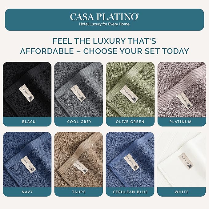 Casa Platino White Washcloths 12 Pack
