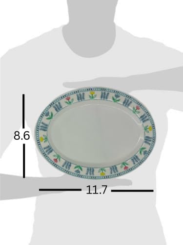 Mystic Romance Melamine 12-Piece Accent Plates, Lightweight Melamine Material (Blue)