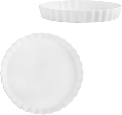 10-inch White Ceramic Sushi Plate, Simple round Pasta Dish for Household Tableware, Creative Breakfast and Noodles Serving Plate for Home and Restaurant