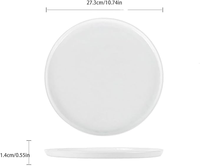 Dinner Plates Simple Chinese Ceramic Plate Home Dish Steak Pasta Hotel Restaurant Side Dessert Serving Plate(Medium)