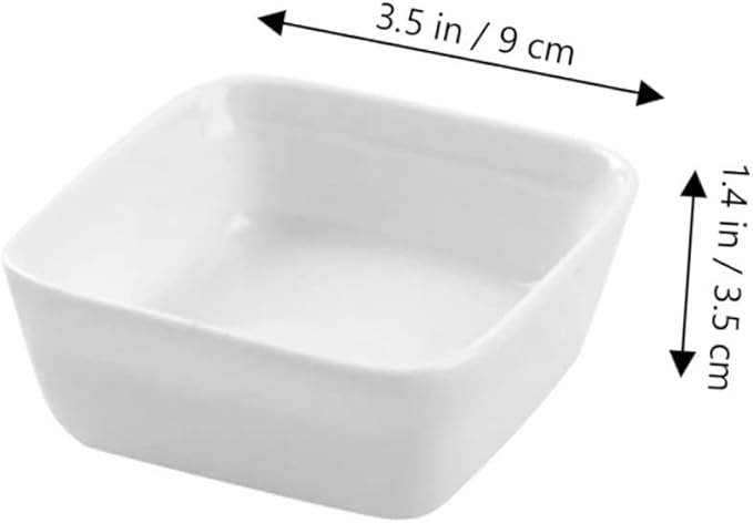 2PCS White Ceramic Dipping Dishes Japanese Style Porcelain Appetizer Plates for Sauces Seasonings and Condiments Elegant for Kitchen Dining