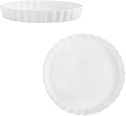10-inch White Ceramic Sushi Plate, Simple round Pasta Dish for Household Tableware, Creative Breakfast and Noodles Serving Plate for Home and Restaurant