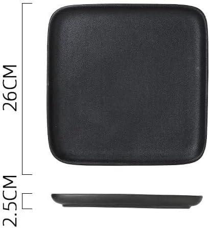 Pasta Plates Black White Steak Dinner Plate Simple Ceramic Frosted Tableware Western In The Kitchen European Style Dessert Cake Pan(D)