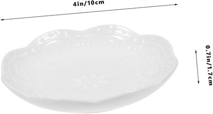 2pcs Ceramic Sauce Dish Multipurpose Appetizer Plates for Snacks Dips and Seasoning Elegant Floral Design for Home Party and Restaurant Use