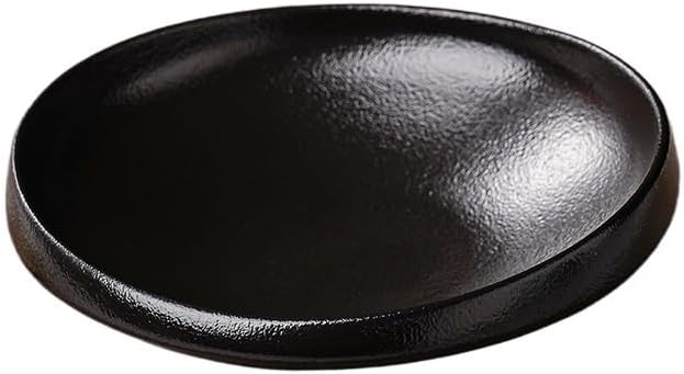 ENGENDER Dish Plate Simple Ceramic Plate Salad Plate Irregular Deep Plate Home Cold Dish Plate Western Food Platter Creative Dinner Plates(B,Medium)