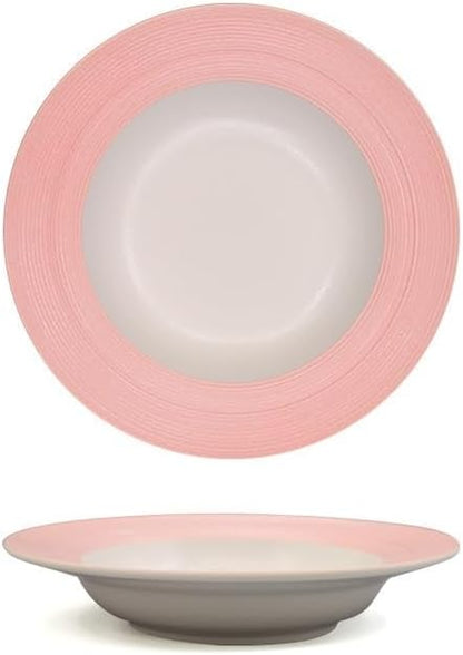 Dessert Plates Simple Ceramic Plate Hotel Restaurant Light Luxury Brushed Dish Dinner Tableware(9inch-pink)