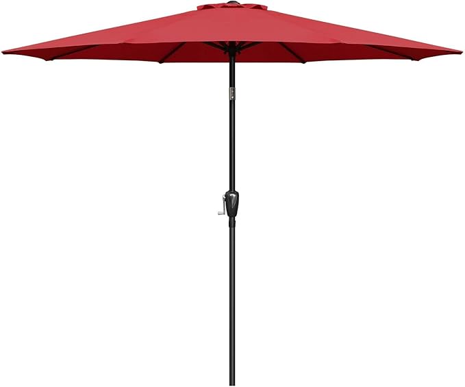 Simple Deluxe 9' Patio Umbrella Outdoor Table Market Yard Umbrella with Push Button Tilt/Crank
