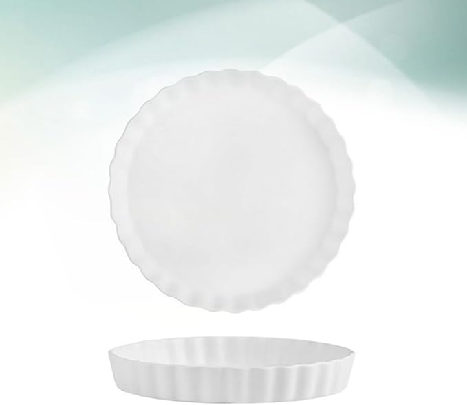 10-inch White Ceramic Sushi Plate, Simple round Pasta Dish for Household Tableware, Creative Breakfast and Noodles Serving Plate for Home and Restaurant