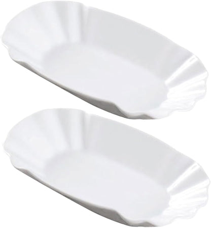 SECFOU 2pcs Creative Ceramic Appetizer Plates for Snacks Dips and Desserts for Parties Home Use and Gatherings Snack Bowls Unique Design