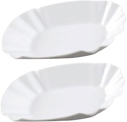 SECFOU 2pcs Creative Ceramic Appetizer Plates for Snacks Dips and Desserts for Parties Home Use and Gatherings Snack Bowls Unique Design