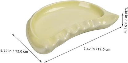 Alipis Dumpling-shaped Ceramic Plate Creative Dinnerware for Appetizers Snacks and Decorative Use Microwave and Dishwasher Safe Plates for Kitchen Dining