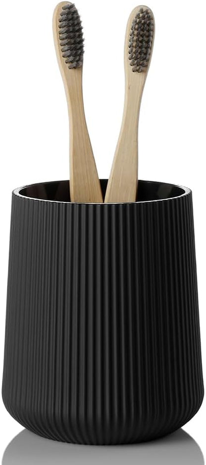 Black Striped Toothbrush Holder