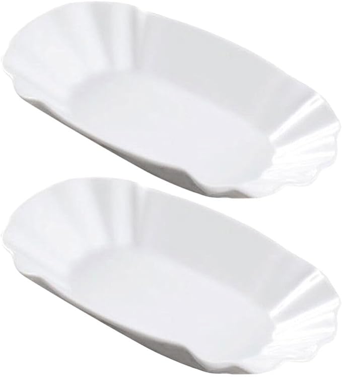Luxshiny 2pcs Creative Ceramic Snack Plates Appetizer Dishes for Fruit French Fries and Dipping Sauces Elegant Kitchen Serving Plates for Parties and Casual Gatherings