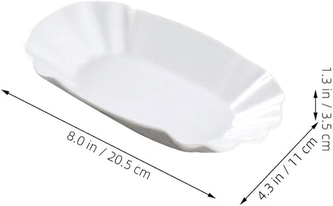 Luxshiny 2pcs Creative Ceramic Snack Plates Appetizer Dishes for Fruit French Fries and Dipping Sauces Elegant Kitchen Serving Plates for Parties and Casual Gatherings
