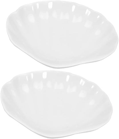 PRETYZOOM 2pcs Imitation Ceramic Appetizer Plates Decorative Food Serving Dishes Sauce Dipping Plates for Kitchen for Parties and Entertaining