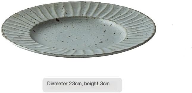 Dinner Plates Japanese Style Household Dish Stoneware Retro Breakfast Salad Plate Fruit Plate Simple Ceramic Dinner Plate Food Utensil Dinner Set