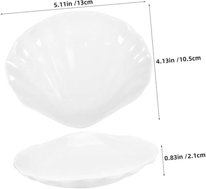 PRETYZOOM 2pcs Imitation Ceramic Appetizer Plates Decorative Food Serving Dishes Sauce Dipping Plates for Kitchen for Parties and Entertaining