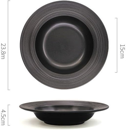 Dessert Plates Simple Ceramic Plate Hotel Restaurant Light Luxury Brushed Dish Dinner Tableware(9inch-white)