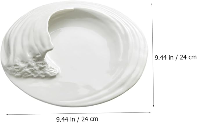 ABOOFAN Ceramic Food Plate for Appetizers 10-inch Cold Dish Serving Platter Western Style Porcelain Tray for Fruits and Snacks for Parties and Home Dining
