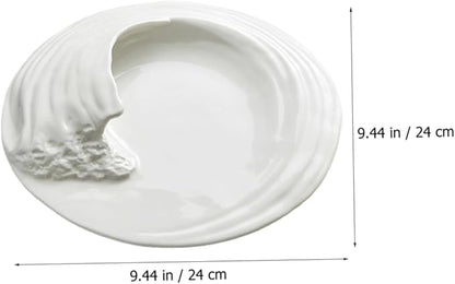 ABOOFAN Ceramic Food Plate for Appetizers 10-inch Cold Dish Serving Platter Western Style Porcelain Tray for Fruits and Snacks for Parties and Home Dining