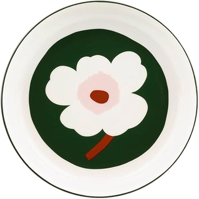 Dining Plates Simple Ceramic Green Bottom Dinner Plate Breakfast Plate Ceramic Tableware Ceramic Dinner Plate