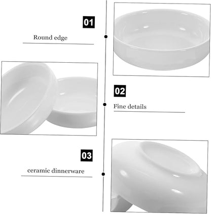 HEALLILY 6pcs Ceramic Dipping Plates Appetizer Sauce Dishes for Parties Picnics and Home Use Compact and Easy to Clean Condiment Bowls for Sauce and Vinegar
