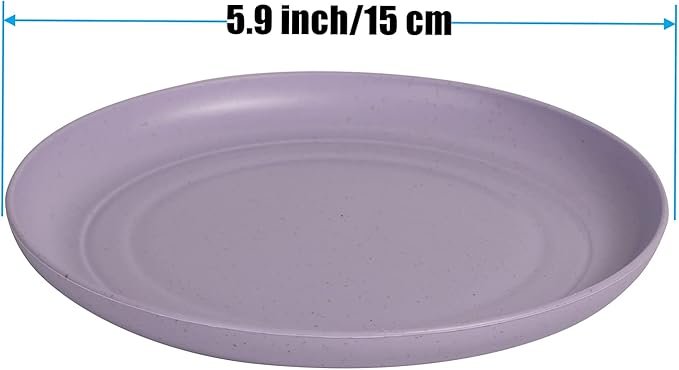 Wheat Straw Plates Lightweight Unbreakable Dinner Dishes Plates Set Dishwasher & Microwave Safe (Small 6 Pack 5.9')