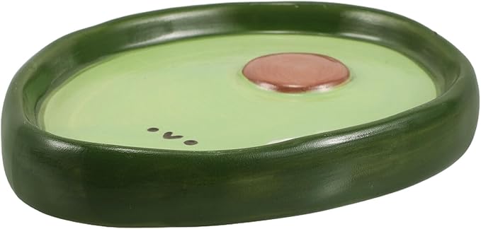 Happyyami Cute Avocado Ceramic Plate 4-inch Hand-painted Decorative Fruit Shaped Snack Dish Appetizer Plate for Home Dining and Party Serving