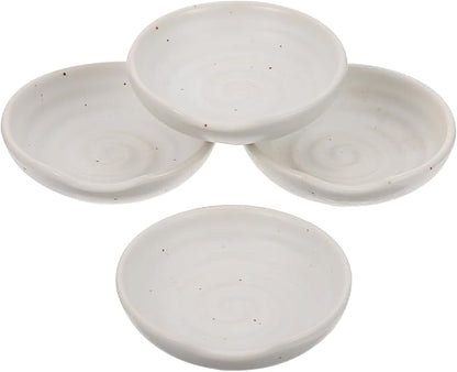 Alipis Ceramic Dipping Bowl Set with Vinegar Dish Square Appetizer Plates Seasoning Saucer for Home Use Beige Ceramic Sauce Dish for Snacks and Appetizers