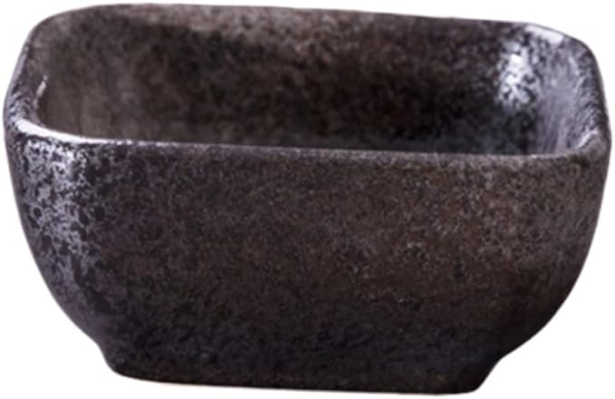 2pcs Ceramic Sauce Dishes Snack Plate Seasoning Bowl Stoneware Plates for Home Restaurant
