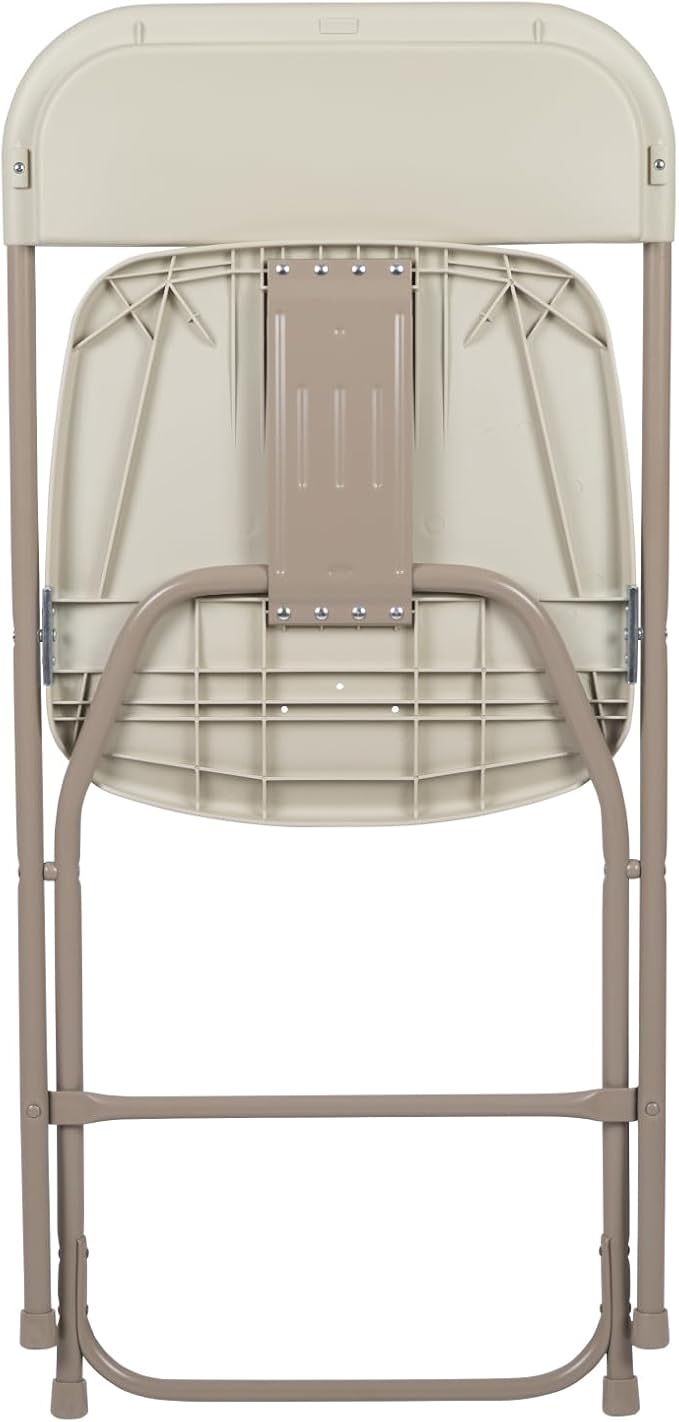 Flash Furniture Hercules Series Plastic Folding Chairs for Parties and Weddings, Stackable Commercial Event Seats, Set of 10, Beige