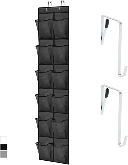 GORILLA GRIP Over the Door Shoe Organizer, 12 Large Breathable Mesh Pockets