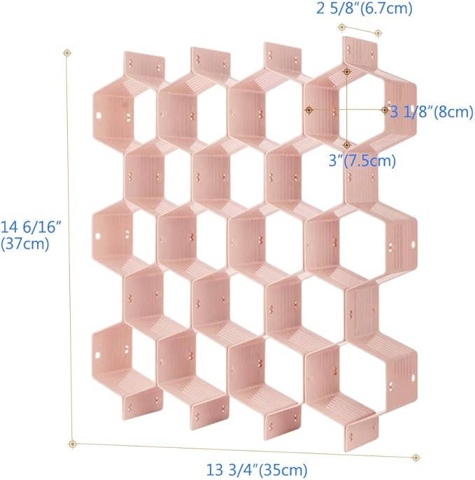 Poeland Drawer Divider Organizer Adjustable DIY Grid Honeycomb Drawer Divider