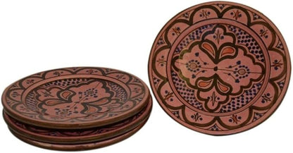 Ceramic Plates Handmade Appetizer Tapas Set Of 4 - Pink