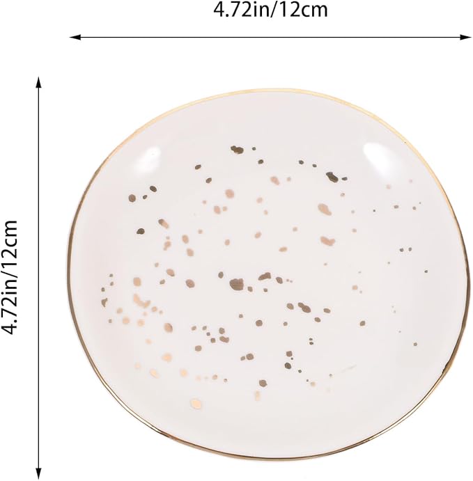 COHEALI Ceramic Plate Nordic Style Irregular White Speckled round Dish Appetizer Plate for Household Dining and Restaurant Use