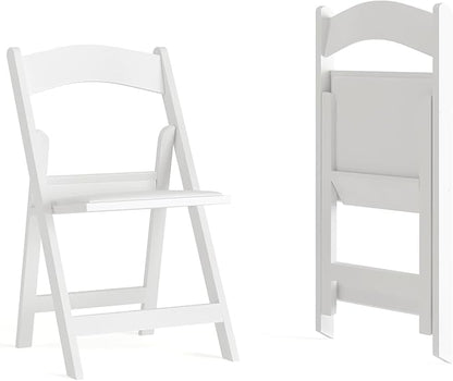 Flash Furniture Hercules Series Folding Chairs for Weddings and Formal Events, Stackable Commercial Event Seats with 1,000-lb. Static Weight Capacity, Set of 2, White