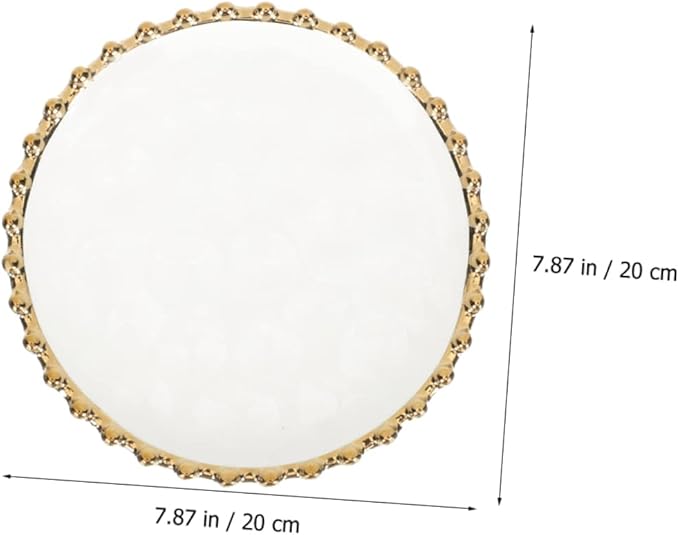 STOBAZA Ceramic and Appetizer Plate White Round Dessert Dish for Home Restaurant Party Use Stable Food Serving Plate
