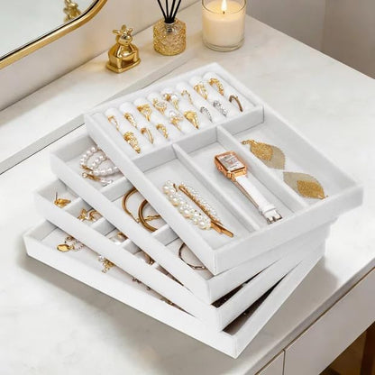 Cirhy 4 Stackable Jewelry Organizer Trays