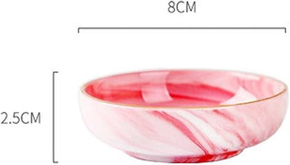 Appetizer Plate Ceramic Sauce Dish Marble Pattern Round Fruit Seasoning Soy Vinegar Ketchup Sauce Bowl Pigments Plates Tableware Snack Plate Sauce Dipping Saucer Trays