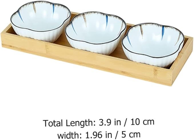 Japanese Ceramic Snack Dish Set 6-Piece Stylish Appetizer Plates Divided Sauce and Seasoning Bowls for Home Dining for Dipping Serving Desserts and Snacks