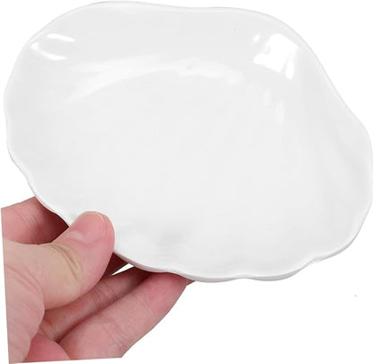 PRETYZOOM 2pcs Imitation Ceramic Appetizer Plates Decorative Food Serving Dishes Sauce Dipping Plates for Kitchen for Parties and Entertaining