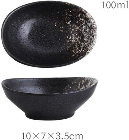 Appetizer Plates Ceramic Small Plate Egg Shaped Snack Bowl Sauce Bowls Seasoning Dish Clay Tableware for Condiment