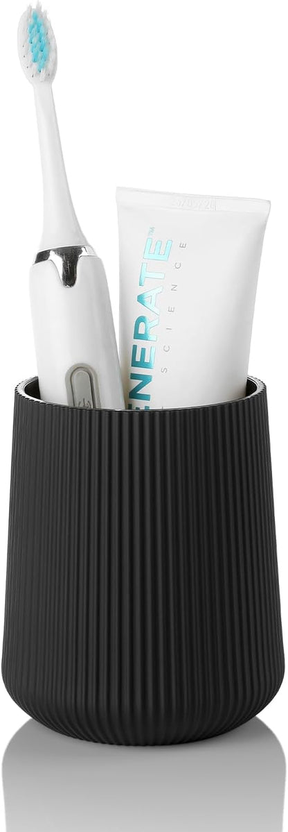 Black Striped Toothbrush Holder
