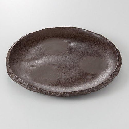 Carbonized Soil Round 6.0 Plate, 7.3 x 0.9 inches (18.5 x 2.4 cm), 19.3 oz (548 g), Appetizer Plate, Restaurant, Commercial Use, Restaurant