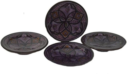 Ceramic Plates Handmade Appetizer Tapas Set Of 4 - Purple