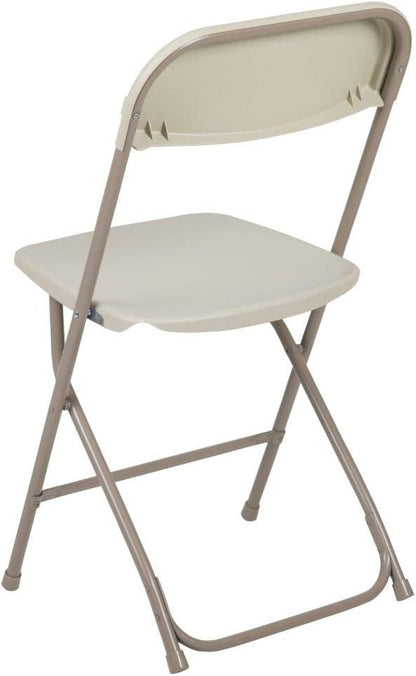 Flash Furniture Hercules™ Series Plastic Folding Chair - Beige - 2 Pack 650LB Weight Capacity Comfortable Event Chair-Lightweight Folding Chair