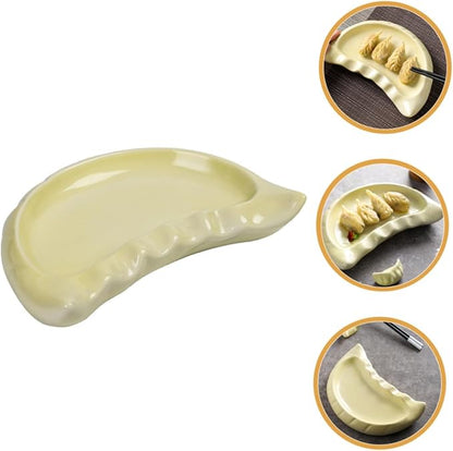 PRETYZOOM Charming Ceramic Dumpling Serving Plate Perfect for Snacks Appetizers and Fruits Suitable for Outdoor Gatherings