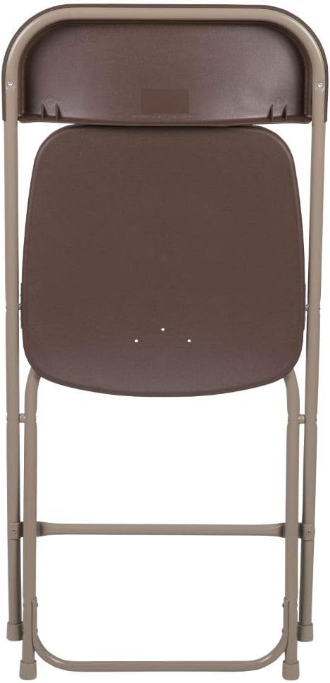 Flash Furniture Hercules™ Series Plastic Folding Chair - Brown - 2 Pack 650LB Weight Capacity Comfortable Event Chair-Lightweight Folding Chair