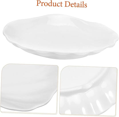 PRETYZOOM 2pcs Imitation Ceramic Appetizer Plates Decorative Food Serving Dishes Sauce Dipping Plates for Kitchen for Parties and Entertaining